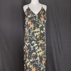Flower print slip midi dress